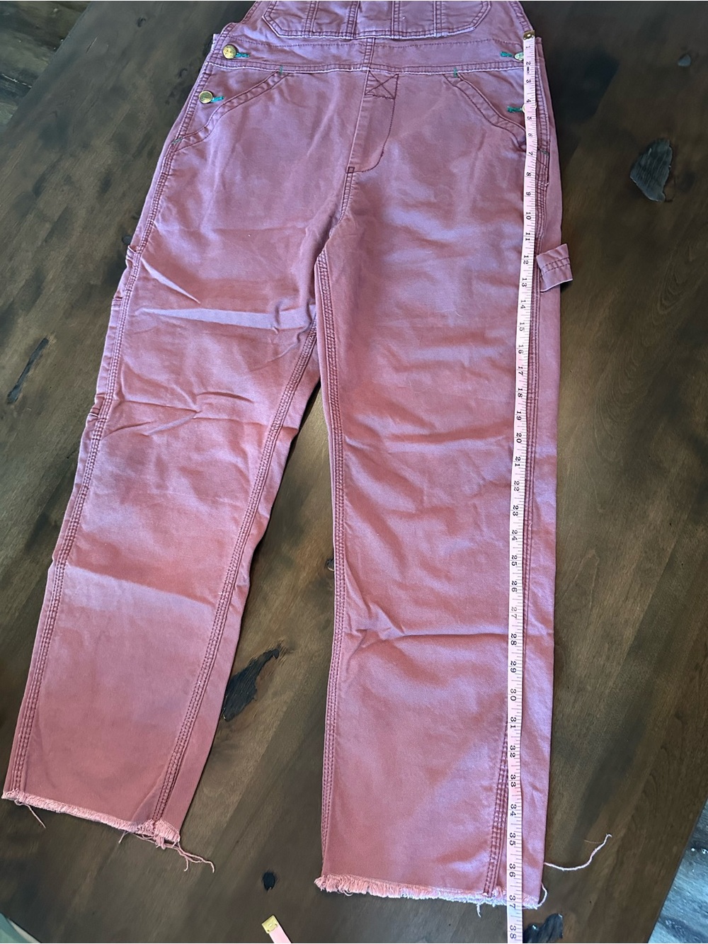 Liberty Rose-Pink Overalls with green accents Size S - Picture 11 of 15
